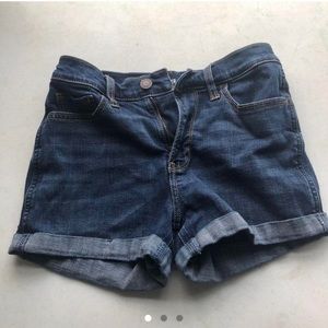 Hollister Dark Wash High Rise Denim Jean Shorts